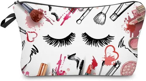 Miniatura 24 de Deanfun - Bolsa de maquillaje impermeable con diseño de mandala y flores, impermeable, espaciosa, cosmetiquera, bolsa de viaje ideal como regalo