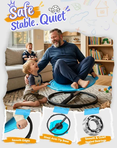 Miniatura 6 de Silla giratoria de tortuga para niños autistas, juguete giratorio sensorial, silla giratoria para niños con autismo, asiento giratorio sensorial