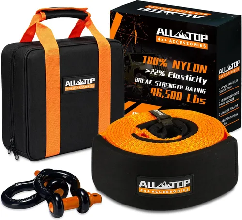 Miniatura 7 de ALL-TOP Kit de recuperación de nailon con receptor de enganche: 3" x 20' (35,000lbs) 100% correa de enganche de nailon + receptor de enganche