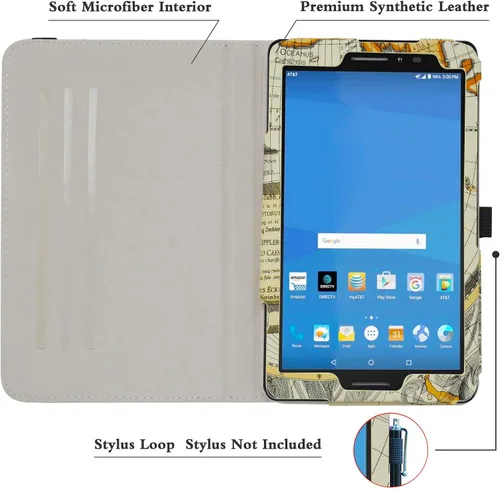 Miniatura 5 de AT&T Trek 2 HD - Funda giratoria (modelo 6461A), soporte giratorio de 360 grados con bonita cubierta para tableta Android ZTE Trek 2 HD K88/ZPad 8