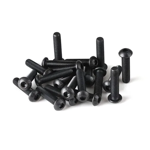 Miniatura 9 de Tornillos de cabeza de botón M5-0.031 x 0.315 in Tornillos de acero de aleación de grado 10.9 métricos, acabado de óxido negro, totalmente roscado