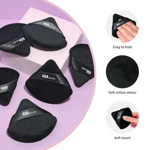 Miniatura 4 de AOA Studio Velvet Puffs - Juego de 6 esponjas de maquillaje sueltas en polvo corporal, esponja de terciopelo para maquillaje, esponja para mezclar