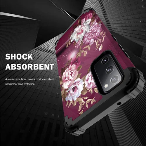 Miniatura 4 de Hocase Funda para Galaxy S20 FE 5G, Protección resistente a prueba de golpes, goma de silicona suave + parachoques de plástico duro, funda