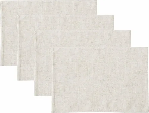 Miniatura 7 de Laura Ashley Dothan Mantel de Mezcla de Lino de Lujo para Cenas Formales, Vacaciones, Bodas o Fiestas, Juego de 8 Servilletas, Color Topo