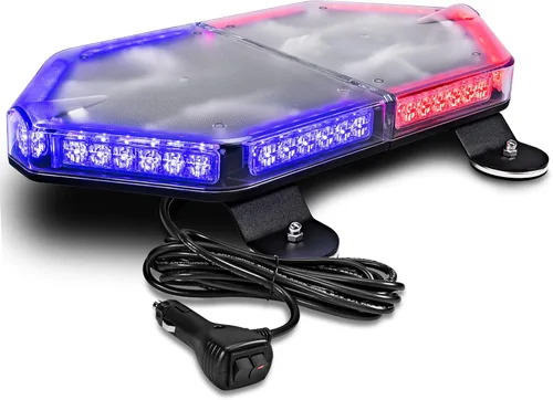 Miniatura 11 de NanoFlare NFMB56 Mini Barra de Luz Estroboscópica LED Roja Blanca de 17" 12V 56W [Clase SAE 1] [Imán/Montaje Permanente] Barra de Luz de Baliza