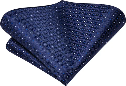 Miniatura 113 de Hi-Tie Corbata clásica de cachemira para hombre con pañuelo y gemelos a cuadros