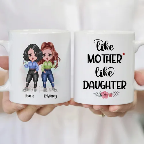 Miniatura 4 de Gossby Taza personalizada para madre y 1 hija, como madre como hija, regalos para madre, mejores tazas de café para madre, taza personalizada