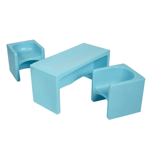 Miniatura 22 de ECR4Kids juego de mesa Tri-Me y silla Cube, muebles multiusos, verde Hunter, 3 piezas Verde cazador