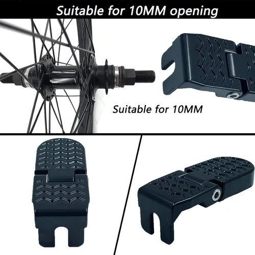 Miniatura 6 de LOOEEL 1 par 0.394 in U ranura bicicleta pedales trasero plegable asiento trasero pedales pedales ciclismo accesorios para bicicleta de montaña
