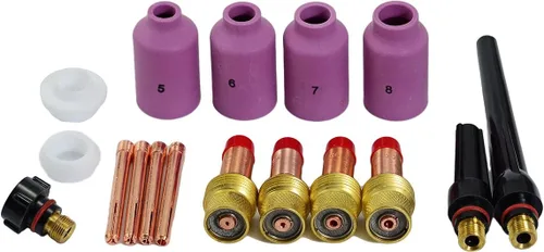 Miniatura 6 de RIVERWELD 15pcs TIG Stubby Gas Lens Collets cuerpo 17GL116 10N23S (1/16" y 0.063 in) 17GL332 10N24S (3/32" y 0.094 in) Taza de cerámica 53N59 53N61S