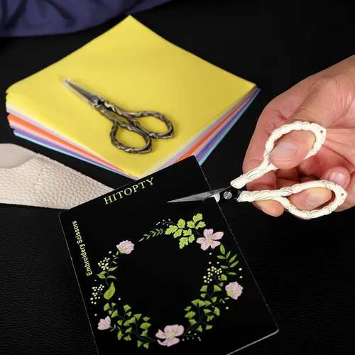 Miniatura 4 de Tijeras de Bordado Vintage Pequeñas con Detalle de Cubierta, Tijeras Mini para Costura, Enhebrado, Manualidades, DIY, Uso Doméstico y de Viaje