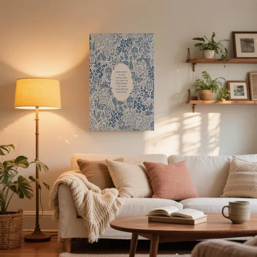 Miniatura 4 de Slow Down You're Doing - Póster de música fina, arte de pared floral victoriano azul, decoración de pared motivacional, estética, inspiradora