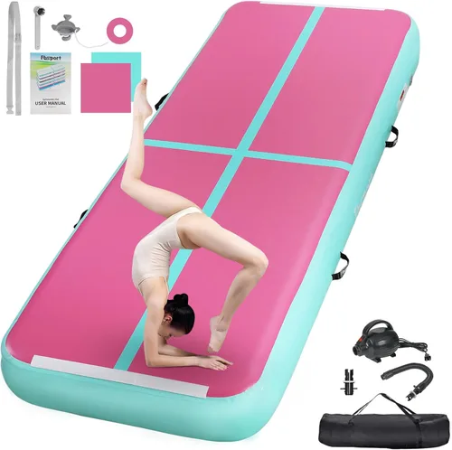 Miniatura 24 de FBSPORT - Colchonetas inflables de entrenamiento de 4 u 8 pulgadas de grosor, pistas de gimnasia para uso en el hogar, animadoras, yoga
