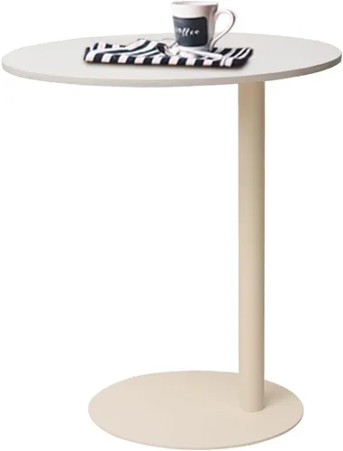 Mesa auxiliar de sofá con parte superior de mármol, base de hierro robusta con elegante diseño redondo para sala de estar y dormitorio, fácil