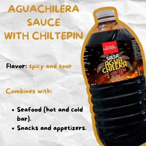 Miniatura 4 de Fresh Harvest Chiltepn Salsa Aguachilera 5Lt (169.07 Fl Oz) Salsa picante mexicana para mariscos y aperitivos