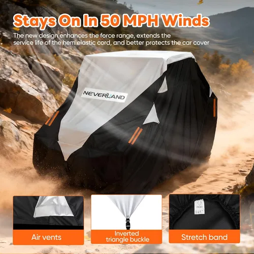 Miniatura 4 de Neverland Cubierta UTV impermeable 300D resistente 2-3 plazas/4-6 plazas 4 puertas lado a lado, protección para todo tipo de clima, compatible