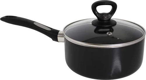 Miniatura 3 de Mirro A7972484 Get A Grip - Cacerola antiadherente de aluminio de 3 cuartos con tapa de vidrio, utensilios de cocina, color negro