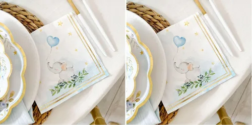 Kate Aspen Elephant Baby Shower - Servilletas de papel de 2 capas, color azul (juego de 30) Little Peanut, servilletas decorativas gruesas para
