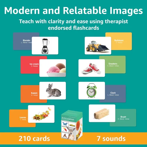 Miniatura 3 de Picture My Picture - Tarjetas de articulación para terapia del habla, 210 tarjetas de fotos reales, 7 objetivos de sonido S R L Z + mezclas