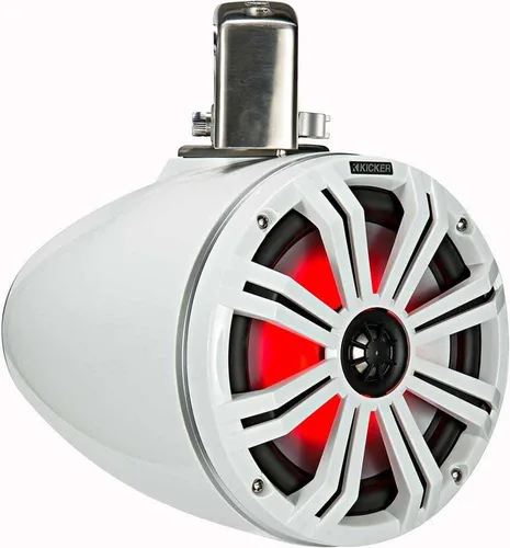 Miniatura 3 de KICKER Paquete de altavoces y amplificador de 8 pulgadas Wakeboard Altavoces de torre (blanco) con amplificador marino DS18 de 320 W de 2 canales