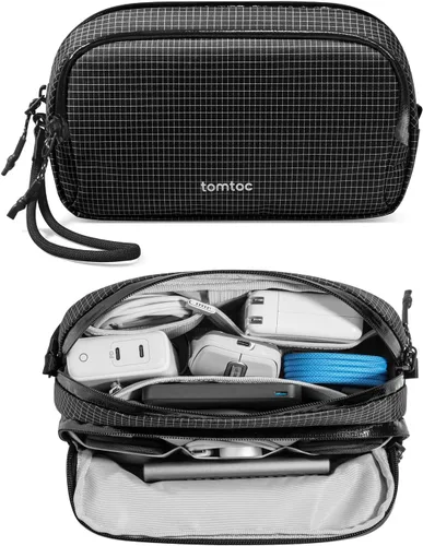 Miniatura 18 de tomtoc Organizador de Electrónicos Estuche de Viaje, Bolsa de Viaje Resistente al Agua Organizador de Cables para Artículos Esenciales, Estuche Verde