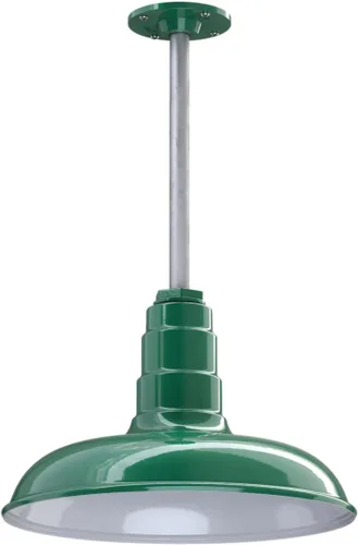 Miniatura 72 de Steel Lighting Co. Malibu - Lámpara colgante Montaje en techo Domo de 14 pulgadas vástago de 12 pulgadas Estilo de granja de acero Rojo