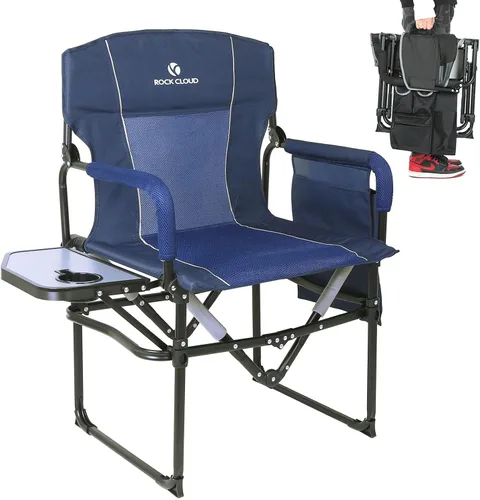 Miniatura 8 de ROCK CLOUD Paquete de 2 sillas plegables de camping con bolsillo de almacenamiento y mesa auxiliar, sillas de campamento portátiles compactas