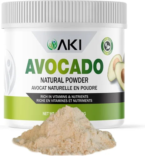 AKI Superalimento en polvo de aguacate (6 onzas), rico en nutrientes, vitaminas, omega 3 y antioxidantes, ideal para batidos, yogur o paletas de
