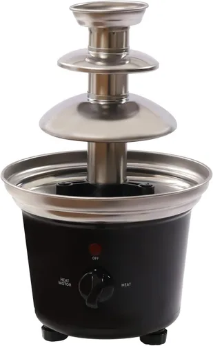 Miniatura 3 de Fuente de fondue de chocolate de 3 niveles, capacidad de 1 libra, con varilla giratoria en espiral, hecha de polipropileno y acero inoxidable 430