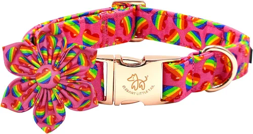 Miniatura 27 de Elegant little tail - Collar rosa para perras con flor, collar ajustable para mascotas con regalo de flores, collares para perros medianos