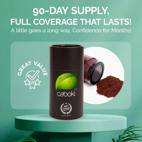 Miniatura 2 de Caboki Fibras capilares para el cabello fino – Polvo natural para el cabello a base de plantas para hombres y mujeres – Cabello al instante más