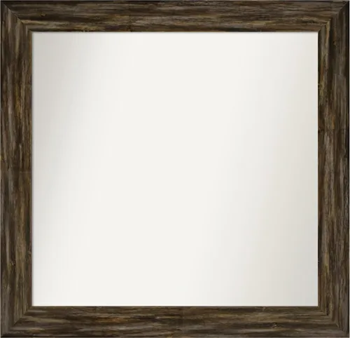 Miniatura 119 de Amanti Art Espejo de baño marrón para sobre el fregadero, 25 x 25 pulgadas, hecho a medida, espejo de tocador cuadrado marrón medio, marco de madera