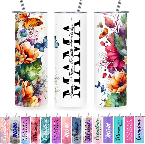 Miniatura 9 de Vaso personalizado con imagen personalizada con tapa de nombres de fotos y pajita, vasos delgados personalizados para mujeres y hombres, Navidad