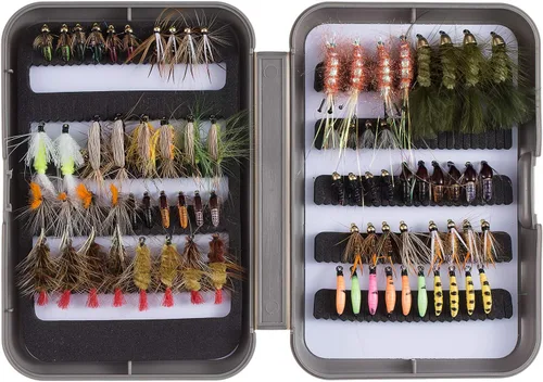 Miniatura 12 de BASSDASH Fly Fishing Flies Kit Fly Assortment Trout Bass Fishing with Fly Box with Dry/Wet Flies, Nymphs, Streamers, Popper