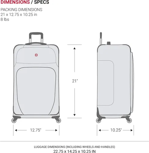 Miniatura 6 de SwissGear - Equipaje suave expandible Sion con ruedas, verde azulado