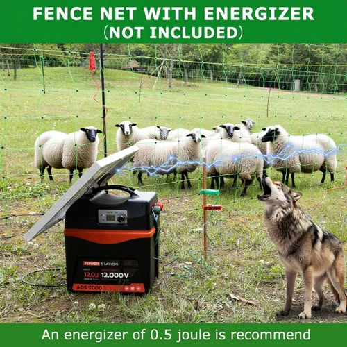 Miniatura 6 de Red eléctrica para cerdo, 42.5 pulgadas de alto x 164 pies de largo, valla portátil de doble punta para cerdo, perros, ciervos, cabras, utilizada