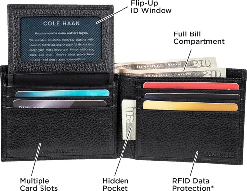 Miniatura 3 de Cartera de cuero RFID para hombre de Cole Haan, plegable diaria
