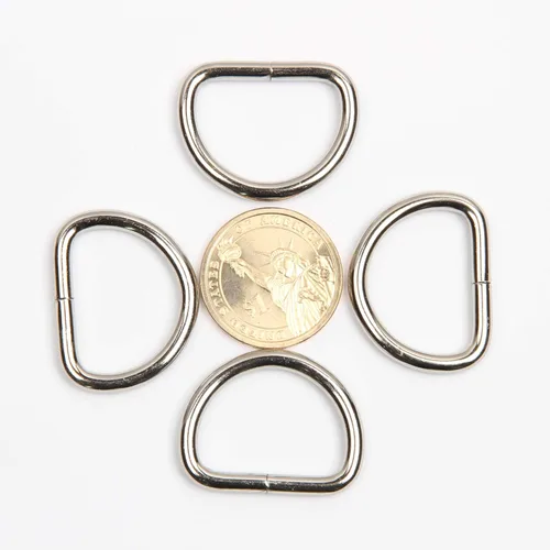 Miniatura 3 de JWBIZ Paquete de 50 anillos en D de metal resistentes extra gruesos de 0.150 in de grosor para coser llaveros, cinturones y correa de perro Plata