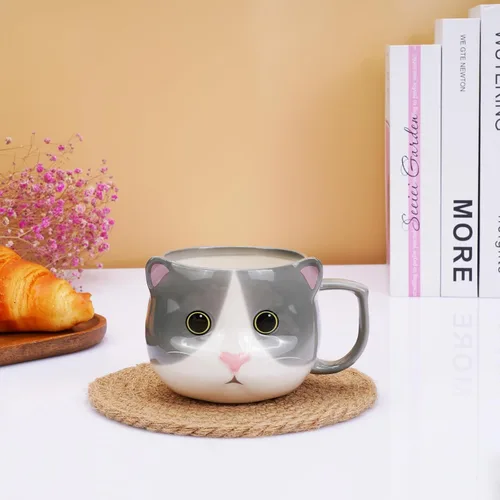 Miniatura 8 de Taza de Gato ToCooTo 14 oz Linda Taza de Té de Cerámica 3D de Porcelana para Mujeres, Regalos Kawaii para Amantes de los Gatos, Navidad