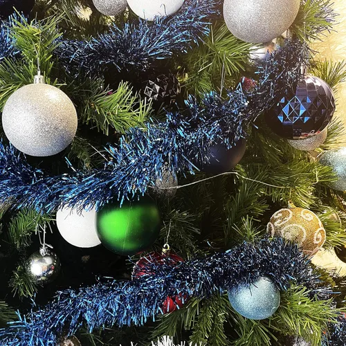 Miniatura 3 de Allgala Guirnalda de oropel negro, guirnalda de oropel metálica de 50 pies para árbol de Navidad, decoración para árbol festivo, barandilla