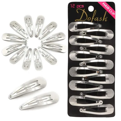 Miniatura 5 de Dofash 12 pinzas para el pelo a presión para mujer, antideslizantes y de metal, clips pequeños de 2.0 in de 2 pulgadas para cabello fino y fino