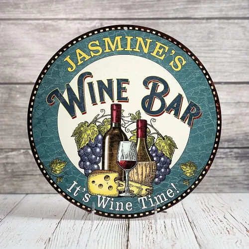 Miniatura 4 de Letrero personalizado para bar de vino, decoración de despensa, cocina, decoración verde, carteles de vino para mamás, arte de pared, rústico