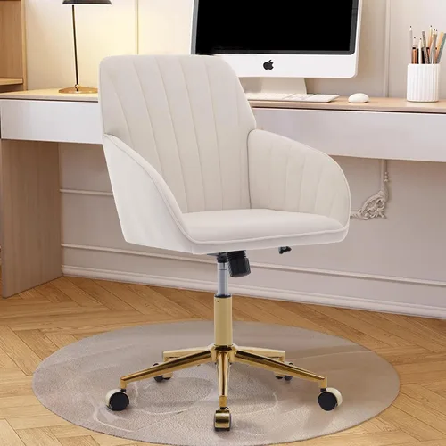 Miniatura 4 de Sillas de escritorio de oficina en casa, cómoda silla de computadora de terciopelo con asiento de respaldo, 300 libras de altura ajustable silla