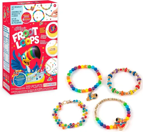 Miniatura 6 de Make It Real: Kellogg's Cerealsly Cute - Rice Krispies - Kit de pulsera de bricolaje, 178 piezas, dijes de Snap-Crackle-Pop, crea 4 pulseras