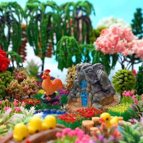 Miniatura 4 de Libima 160 piezas de mini árboles modelo a granel de 1-5.1 pulgadas, árbol mixto de flores, tren, paisaje, arquitectura, colorido, falso