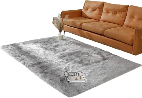 Miniatura 47 de linmopm Alfombra de piel sintética de pelo lanudo esponjoso negro de 2x6 pies para dormitorio, cabecera de la cama, suelo, sala de estar, cojín