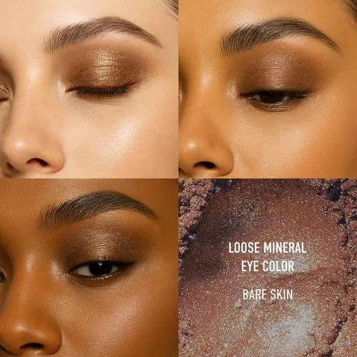 Miniatura 2 de bareMinerals Sombra de ojos mineral suelta única, polvo mineral cremoso, transparente para construir a cobertura completa, color de ojos que se