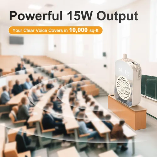Miniatura 6 de PRUNUS Amplificador de voz A10 inalámbrico con micrófono Lavalier carga y almacenamiento, amplificador de voz portátil con altavoz de micrófono