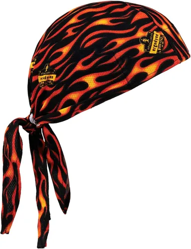 Ergodyne Chill Its 6615 - Bandana de alto rendimiento Do Rag - Banda para la cabeza de terry cloth Flames