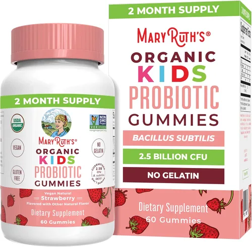 MaryRuth Organics Probióticos para niños para la salud digestiva | Gomitas probióticas USDA | Suministro de 2 meses | Probióticos para niños | Apoyo
